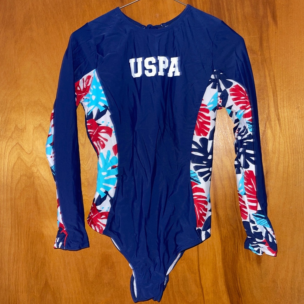 🔥 Host Pick 🔥U.S. Polo Assn. Women's Timeless Long Sleeve One Piece Swimsuit